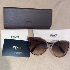 Cat Eye Metal Frame Fendi SunGlasses